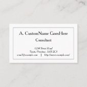 Respecteerbaar, professioneel Visitekaartje (Voorkant)