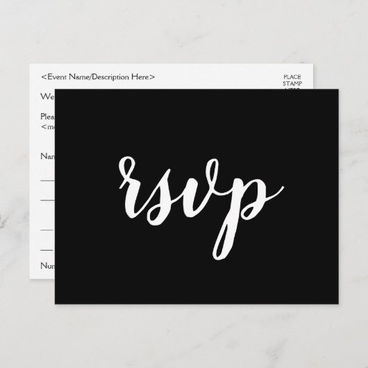 Respecteerbaar "rsvp"-Briefkaart Briefkaart (Voorkant / Achterkant)