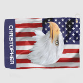 Respecteerbare adelaar, de Amerikaanse vlag, patri Golfhanddoek (Horizontaal)