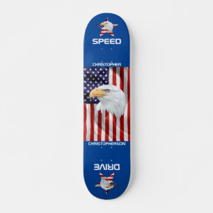 Respecteerbare adelaar, de Amerikaanse vlag, patri Persoonlijk Skateboard