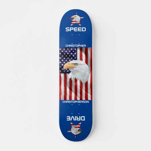 Respecteerbare adelaar, de Amerikaanse vlag, patri Persoonlijk Skateboard (Voorkant)