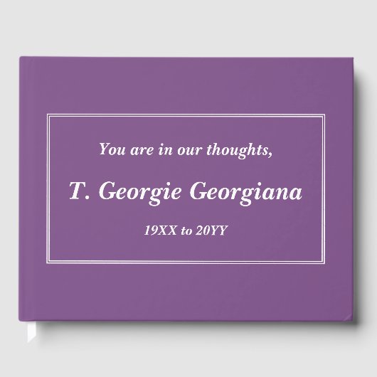 Respecteerbare en conservatieve herinneringsgids gastenboek (Voorkant)