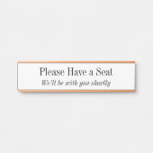 Respecteerbare en elegante "Gelieve een stoel te h Deurbordje (Voorkant)