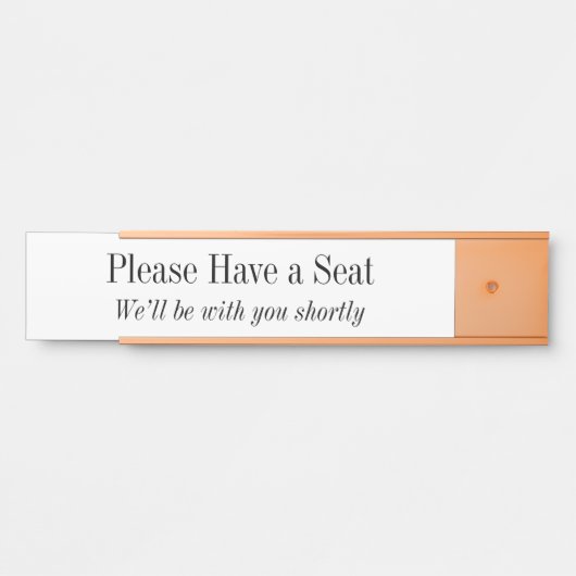 Respecteerbare en elegante "Gelieve een stoel te h Deurbordje (Voorkant)