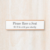 Respecteerbare en elegante "Gelieve een stoel te h Deurbordje (Voorkant)