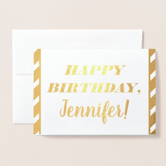 Respecteerbare "HAPPY BIRTHDAY"-kaart Folie Kaarten (Voorkant met envelop)