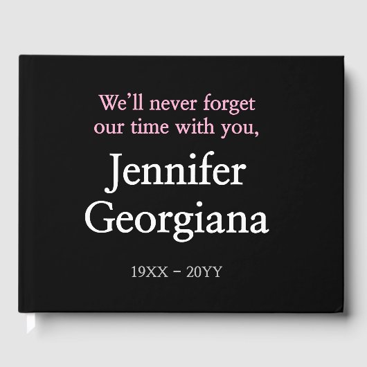 Respecteerbare, minimalistische sympathiebezoeker gastenboek (Voorkant)