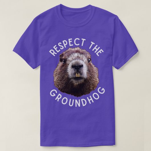 Respecteert de Groundhog Day Photo Wood Rodent Fun T-shirt (Design voorkant)
