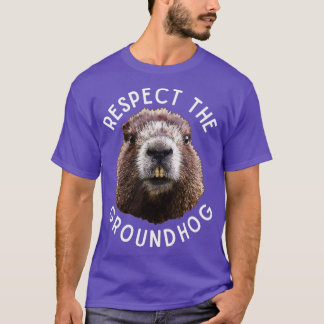 Respecteert de Groundhog Day Photo Wood Rodent Fun T-shirt
