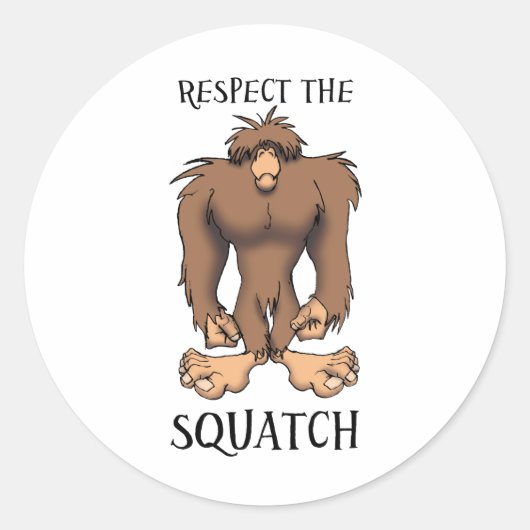 RESPECTEREN VAN DE SQUATCH RONDE STICKER (Voorkant)