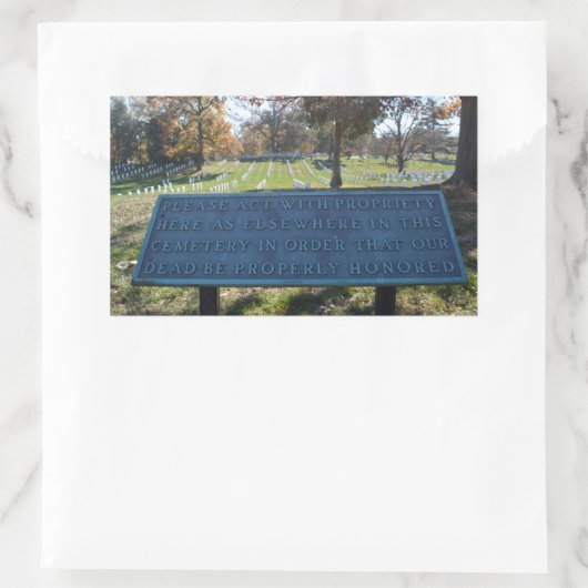 Respectteken Rechthoekige Sticker (Tas)