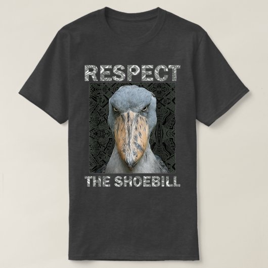 RespectTheShoebillAfricanBirdAztecMayanBirdLover T-shirt (Design voorkant)