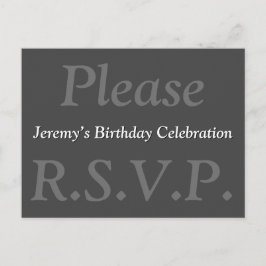 Respectvol en elegant "Please R.S.V.P." Briefkaart