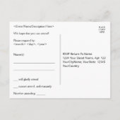 Respectvol en elegant "Please R.S.V.P." Briefkaart (Achterkant)