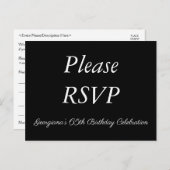 Respectvol "Please RSVP"-Briefkaart Briefkaart (Voorkant / Achterkant)