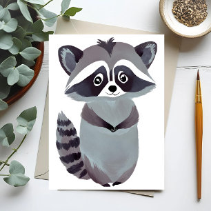 Respectvolle Wasbeer   Cute Dier Aquarel Briefkaart