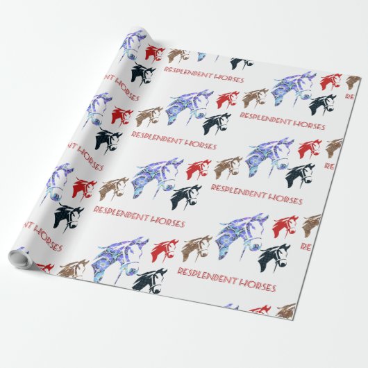 respendante paarden cadeaupapier (Uitgerold)