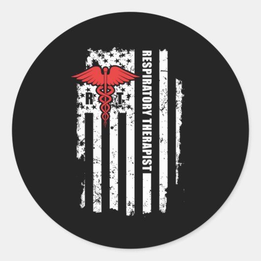 Respiratoire Therapie CNA-gecertificeerd verpleegk Ronde Sticker (Voorkant)