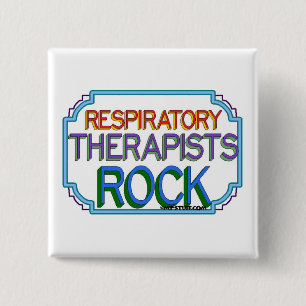 Respiratoire Therapiers Rock Vierkante Button 5,1 Cm