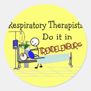 Respiratoire Therapisten doen dat in Trendelenburg Ronde Sticker