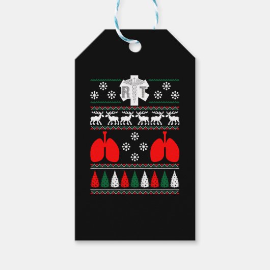 Respiratory RT Lelijke Kersttrui Xmas Cadeaulabel (Voorkant)