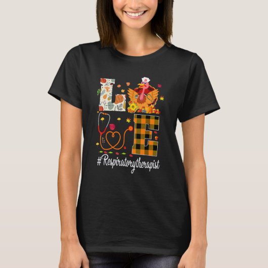 Respiratory Therapist Love Thanksgiving Leopard  T T-shirt (Voorkant)