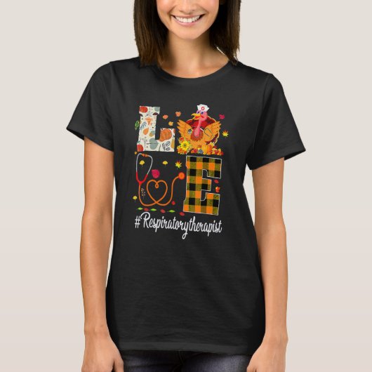 Respiratory Therapist Love Thanksgiving Leopard  T T-shirt (Voorkant)