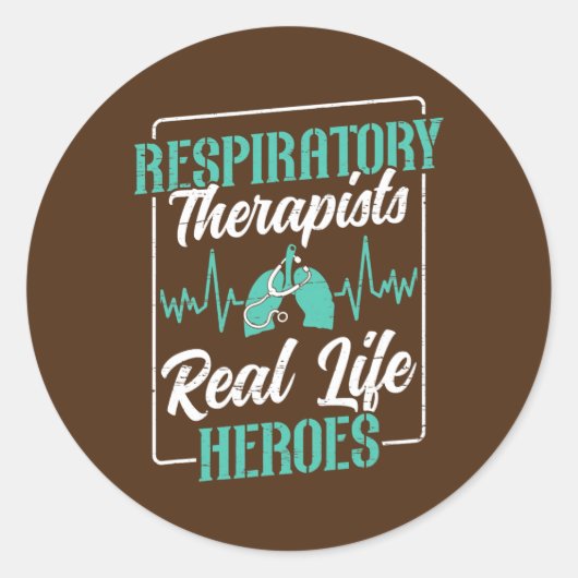 Respiratory Therapist Real Life Superhero Lungs Ronde Sticker (Voorkant)