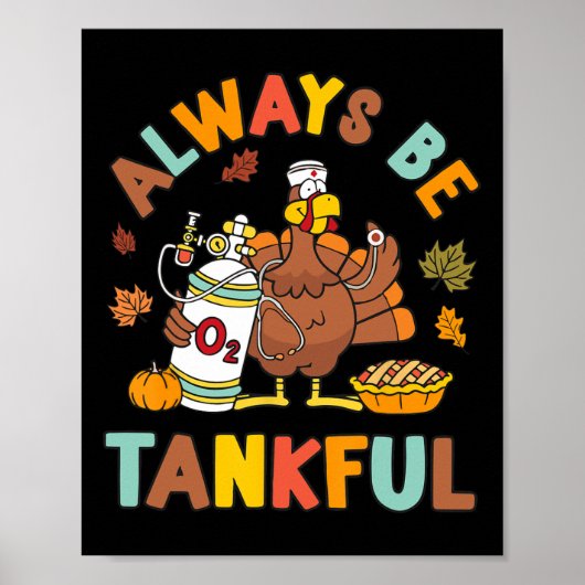 Respiratory Therapist Thanksgiving Nurse Autumn Fa Poster (Voorkant)