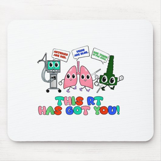 Respiratory Therapist Valentine’s Day Design Lung Muismat (Voorkant)