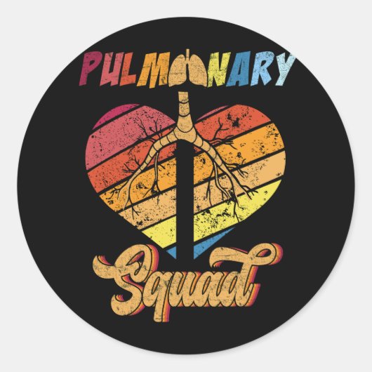 Respiratory Therapy Lung Doctor Pulmonary Squad As Ronde Sticker (Voorkant)