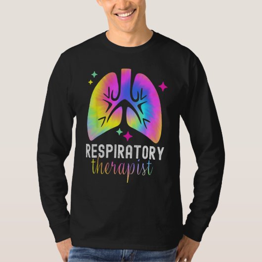 Respiratory Therapy RT Therapist Tie Dye Lungs Cut T-shirt (Voorkant)
