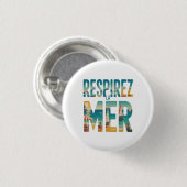 Respirer la Mer Ronde Button 3,2 Cm (Voorkant /achterkant)