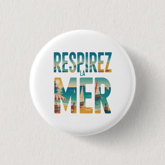 Respirer la Mer Ronde Button 3,2 Cm (Voorkant)