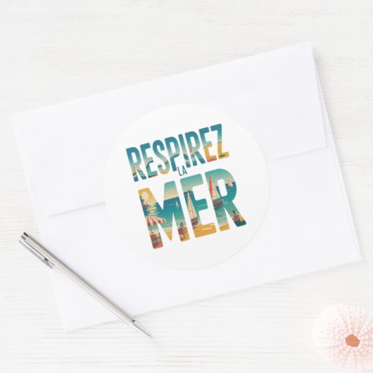 Respirer la Mer Ronde Sticker (Envelop)