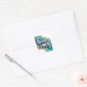 Respirey la mer vierkante sticker (Envelop)