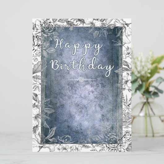 Resplandor Floral Retro: Feliz Cumpleaños (Staand voorkant)