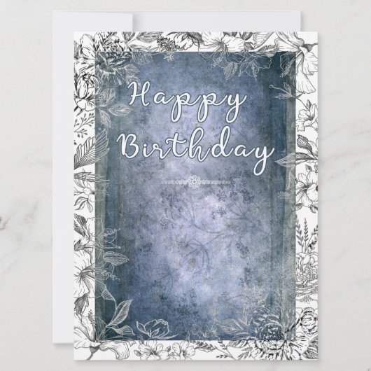 Resplandor Floral Retro: Feliz Cumpleaños (Voorkant)