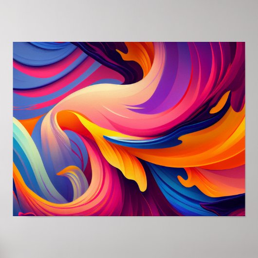 Resplendent Chroma: Abstracte kleurrijke Landscape Poster (Voorkant)