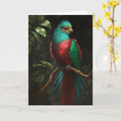 Resplendent Quetzal Card Kaart (Gele Bloem)