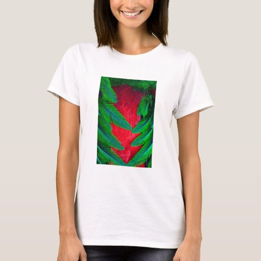 Resplendent Quetzal-vederontwerp T-shirt (Voorkant)