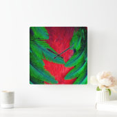 Resplendent Quetzal-vederontwerp Vierkante Klok (Huis)
