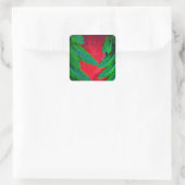 Resplendent Quetzal-vederontwerp Vierkante Sticker (Tas)