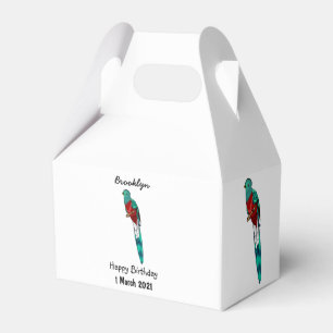 Resplendent quetzal-vogel cartoon illustratie bedankdoosjes