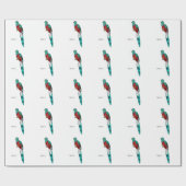 Resplendent quetzal-vogel cartoon illustratie cadeaupapier (Vlak)