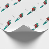 Resplendent quetzal-vogel cartoon illustratie cadeaupapier (Hoek)