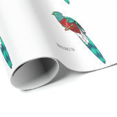 Resplendent quetzal-vogel cartoon illustratie cadeaupapier (Rol Hoek)