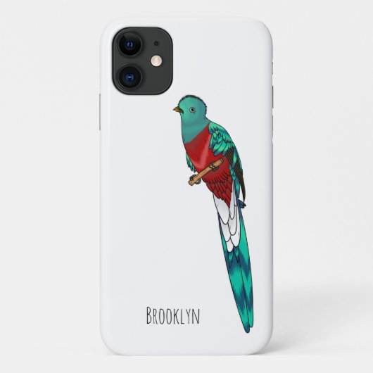 Resplendent quetzal-vogel cartoon illustratie Case-Mate iPhone case (Achterkant)