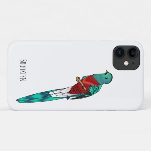 Resplendent quetzal-vogel cartoon illustratie Case-Mate iPhone case (Achterkant (horizontaal))