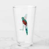 Resplendent quetzal-vogel cartoon illustratie glas (Achterkant)
